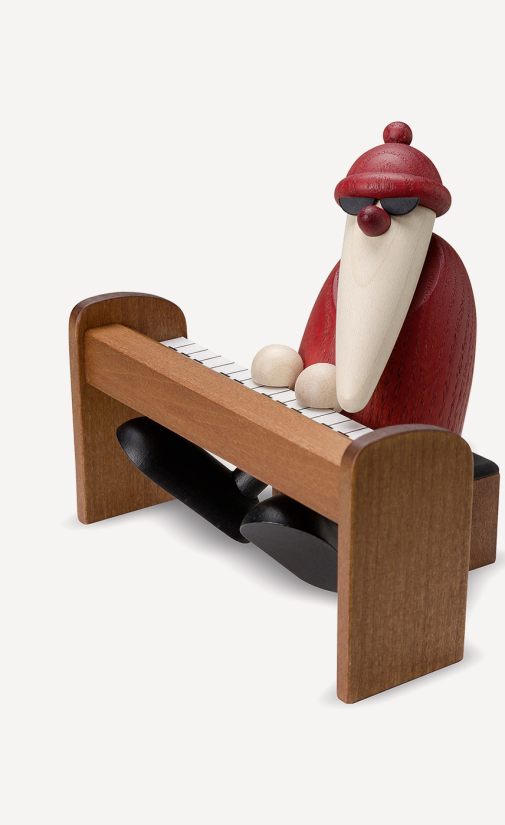 Weihnachtsmann am Piano, braun
