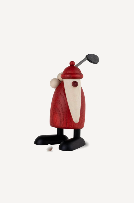 Weihnachtsmann mit Golfschläger oben