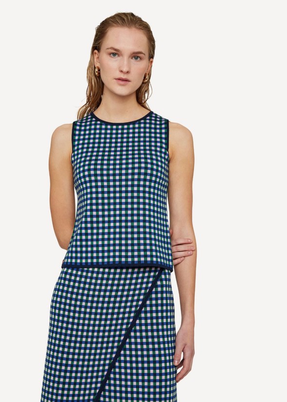 Gingham Graph Top