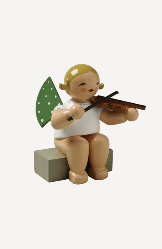 Engel mit Geige, sitzend