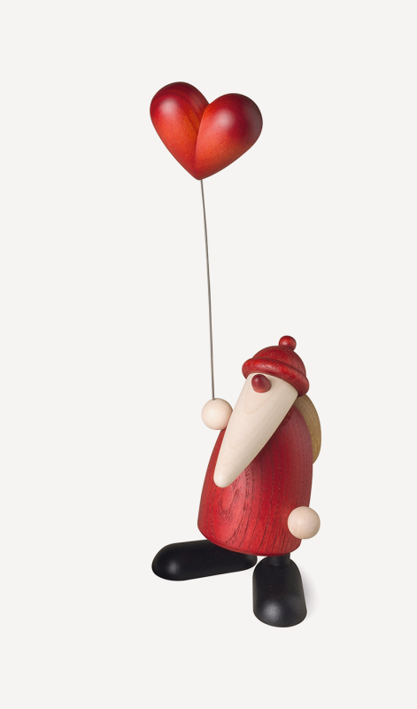 Weihnachtsmann mit Herzballon, klein
